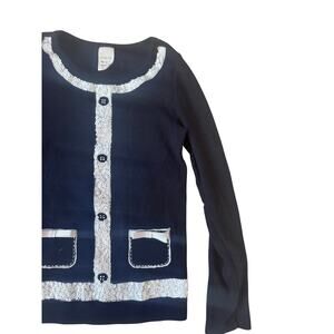 Crewcuts (J. Crew) | 100% Cotton Navy Blue Sequined Sweater | Size 8